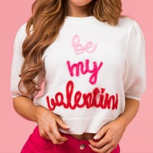 Off White 'Be My Valentine' Half Sleeve Sweater